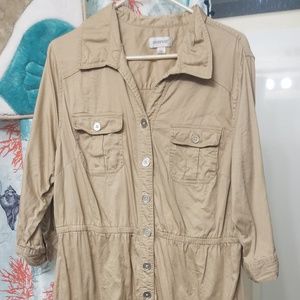 Tan Button up Dress